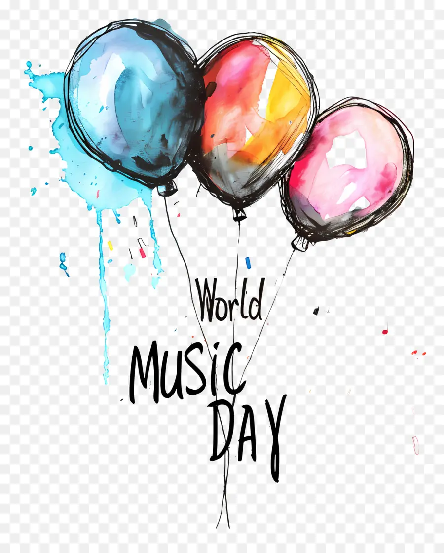 Dia Mundial Da Música，Balões Coloridos PNG
