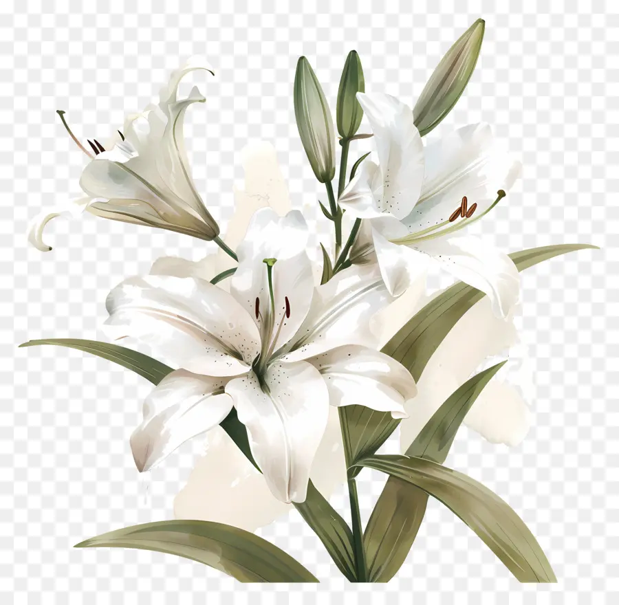 Lily White，Lírios Brancos PNG