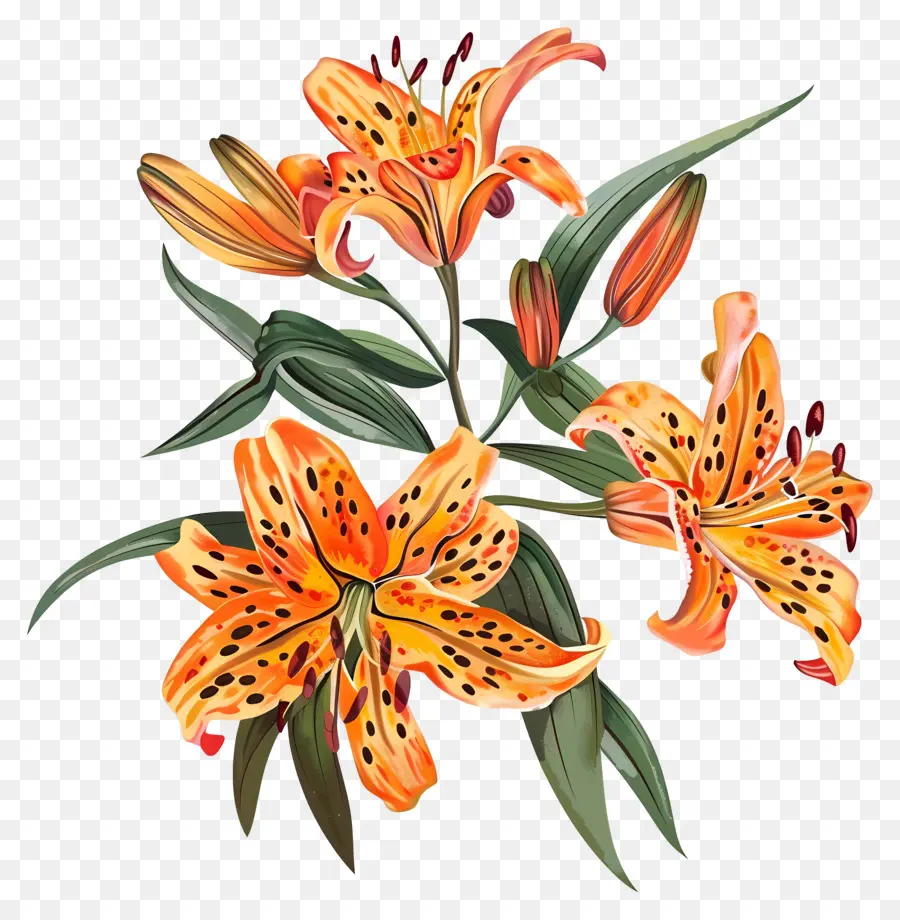 Tiger Lily，Lírios De Laranja PNG