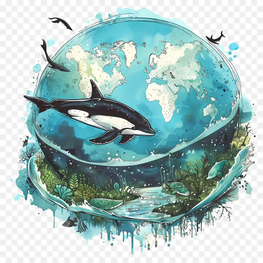 O Dia Mundial Dos Oceanos，Planeta Oceano PNG