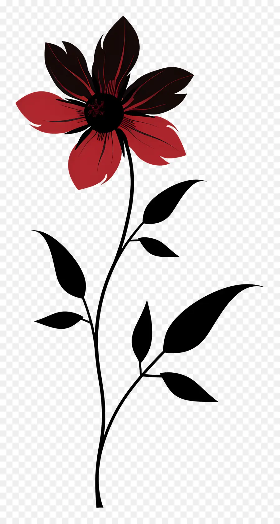 Simples Flor，Flor Vermelha PNG