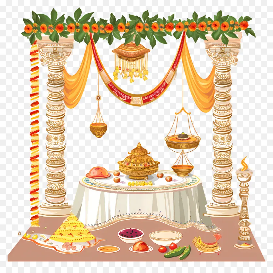 Casamento Hindu，Banquete PNG