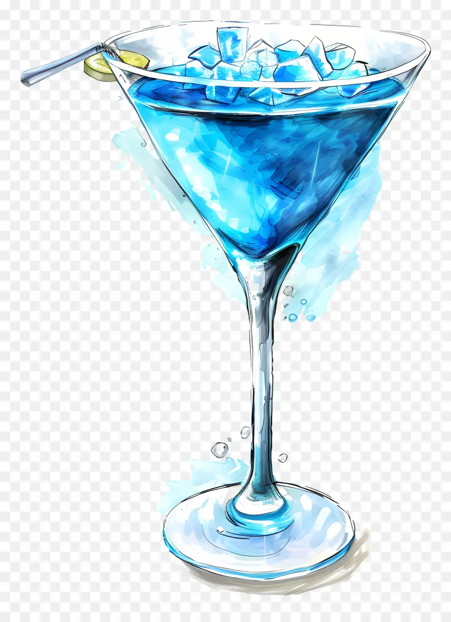 Azul Cocktail，Martini Azul PNG