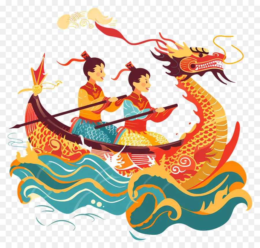 Festival Do Barco Do Dragão，Barco Chinês Tradicional PNG