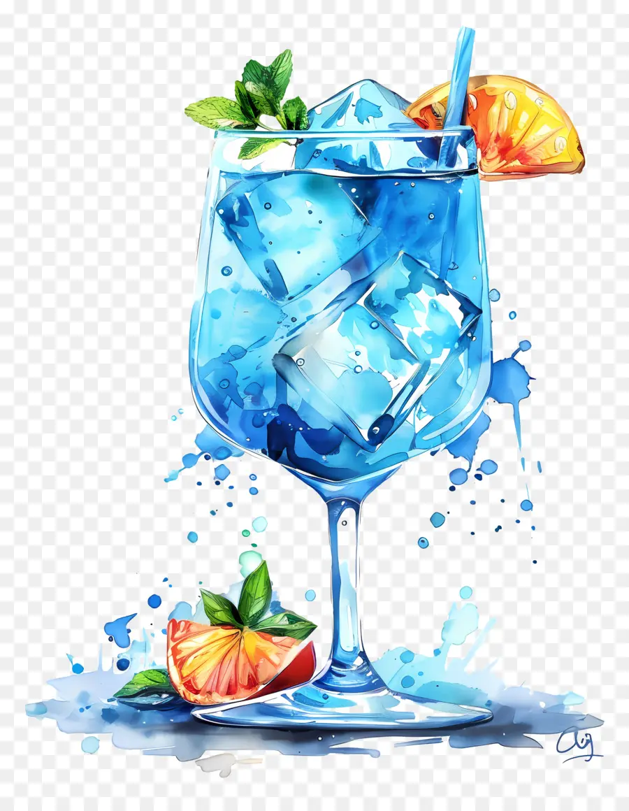 Azul Cocktail，água Azul PNG