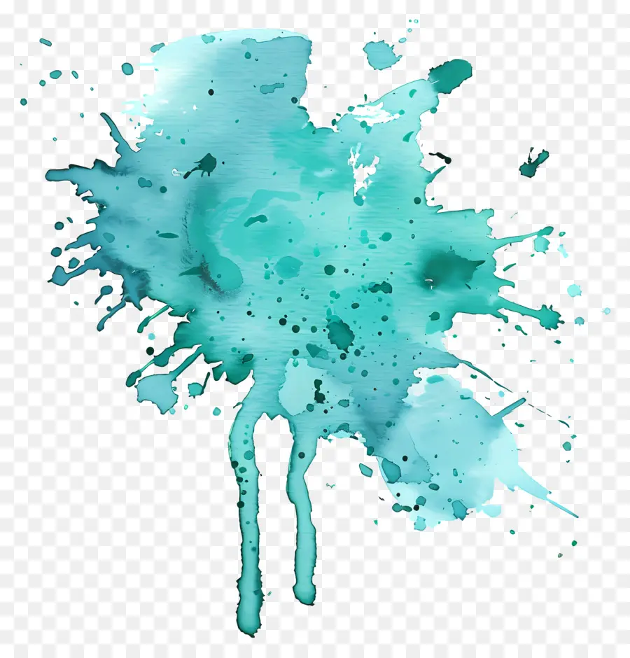 Splash Em Aquarela Em Azul Petróleo，Respingo De Tinta PNG