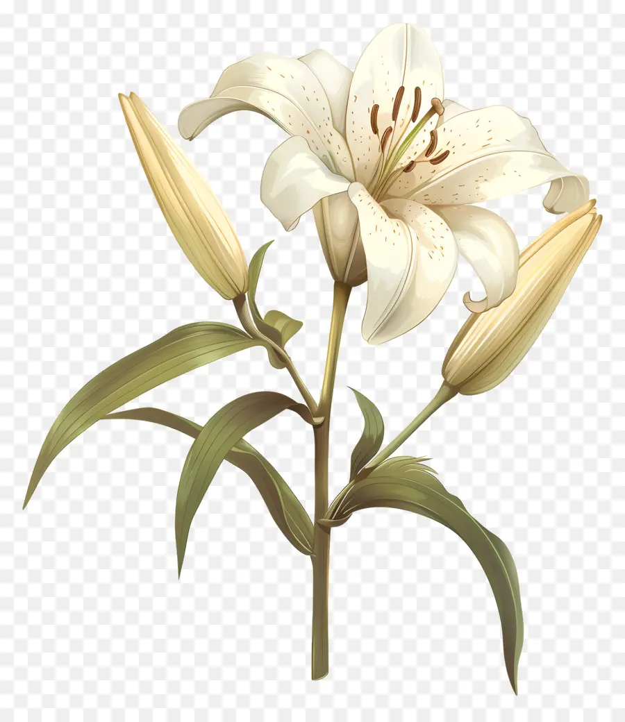 Lily White，Lírio Branco Flor PNG