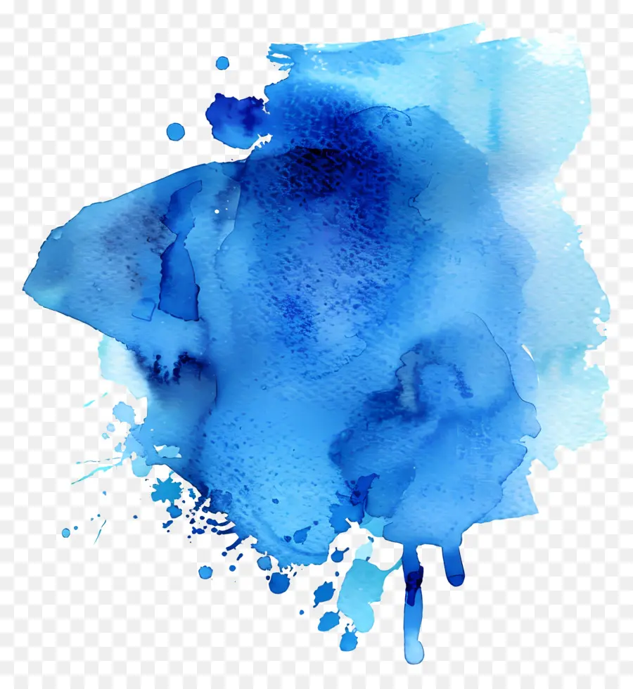 Mancha De Aquarela Azul，Aquarela PNG