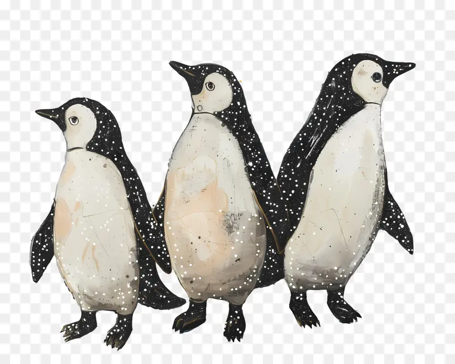 Pinguins，Preto E Branco PNG