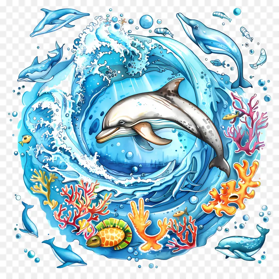O Dia Mundial Dos Oceanos，Dolphin PNG