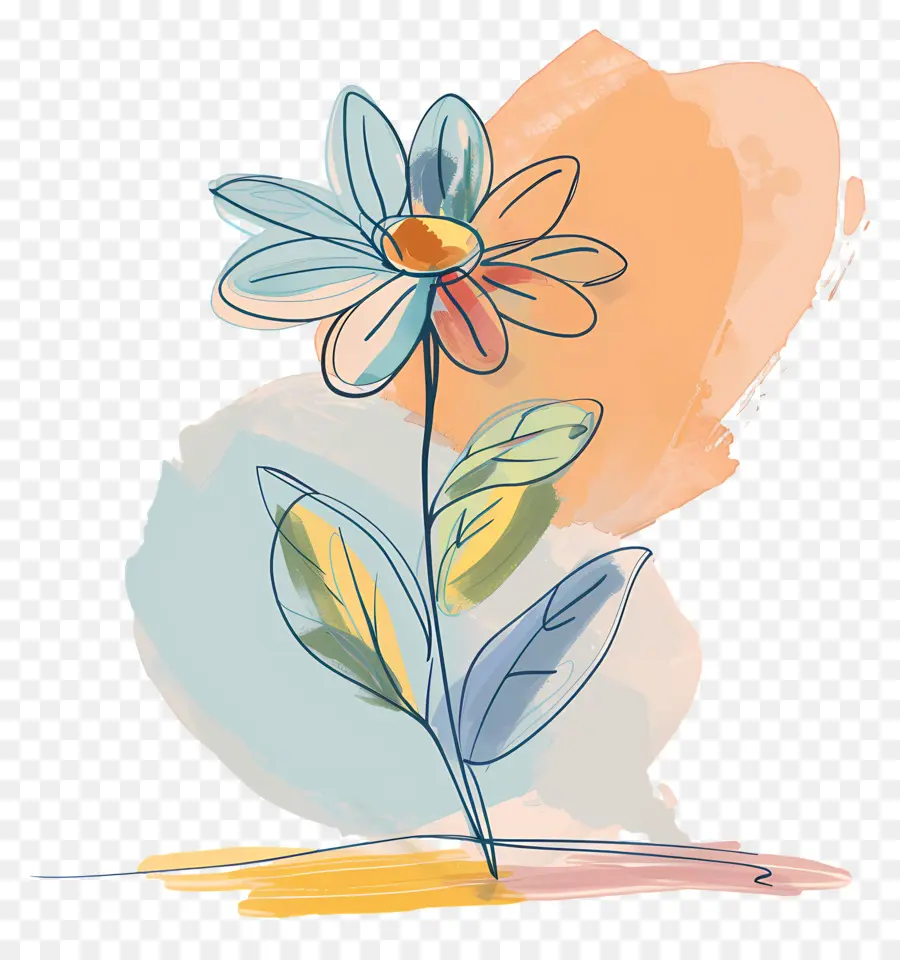 Doodle Flor，Flores Coloridas PNG