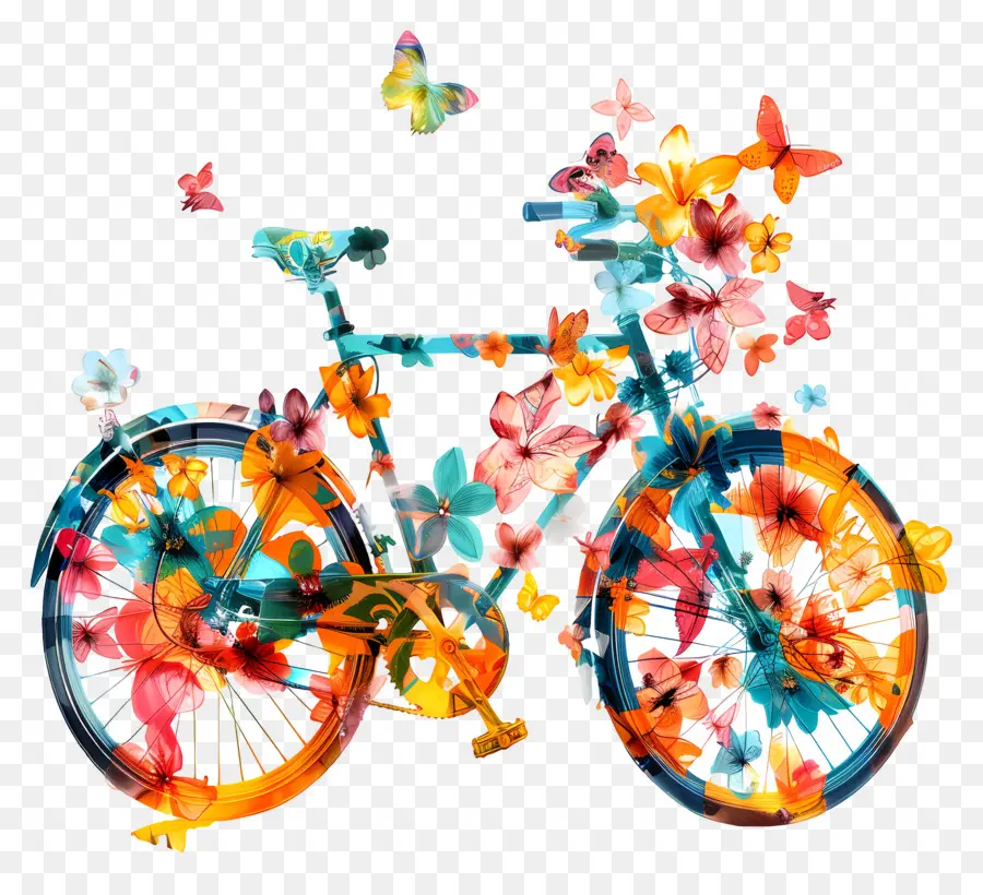 Dia Mundial Da Bicicleta，Flor De Bicicleta PNG