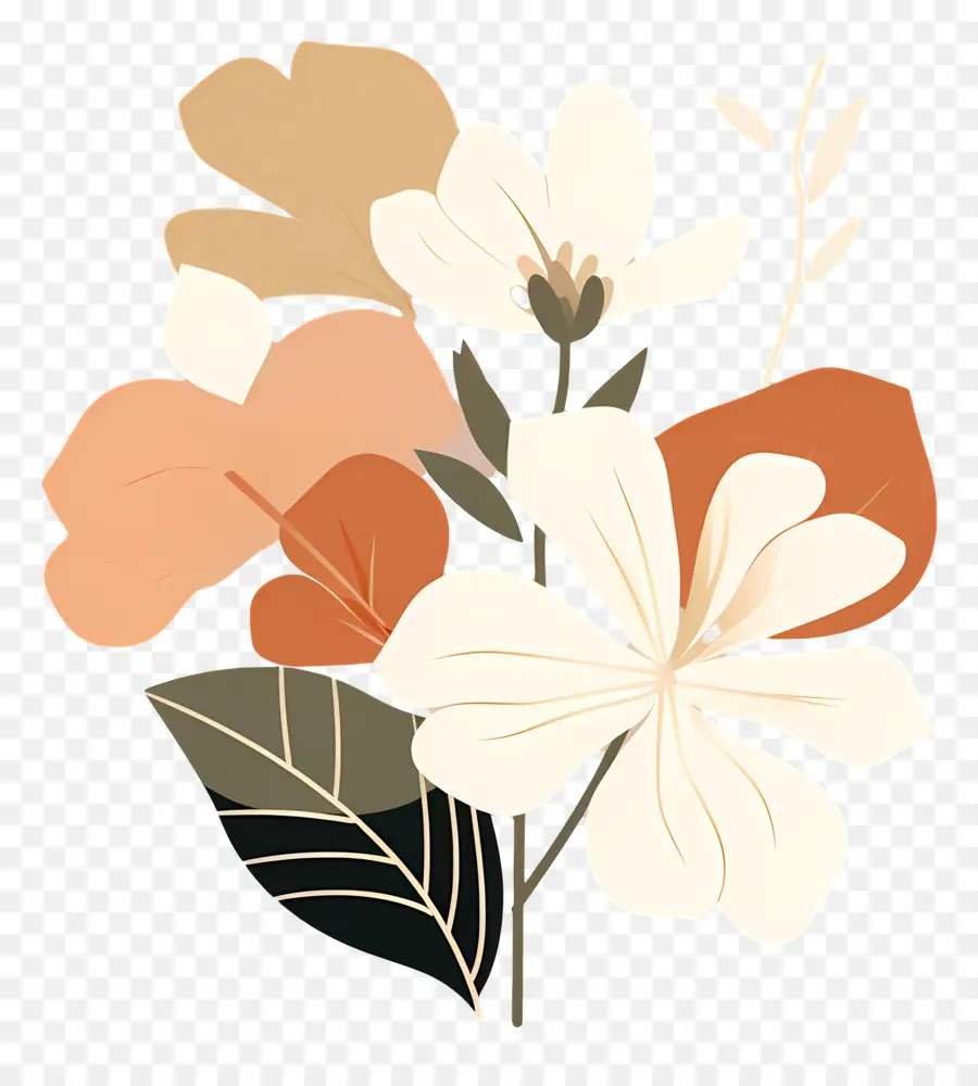 Romântico Flor，Brown Flores PNG