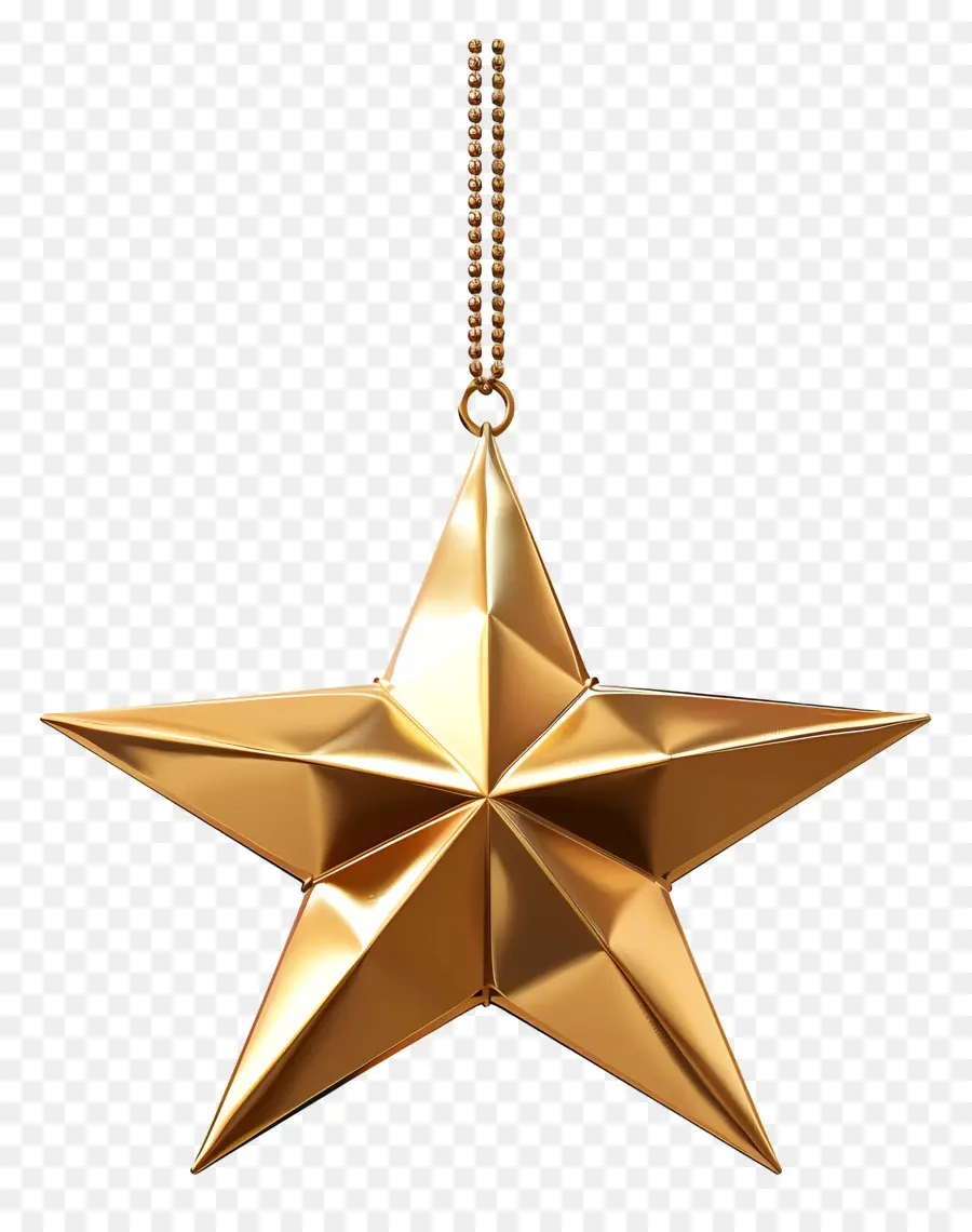 Estrela De Ouro，Colar De Estrela Dourada PNG