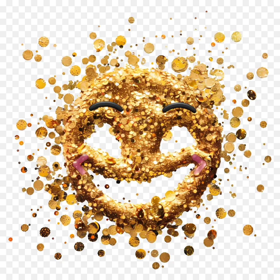Emoji，Glitter Dourado PNG