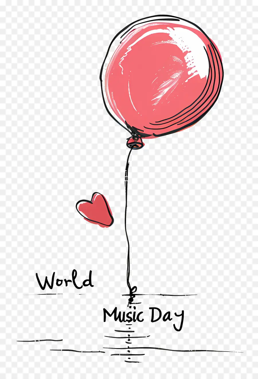 Dia Mundial Da Música，Coração Balão PNG