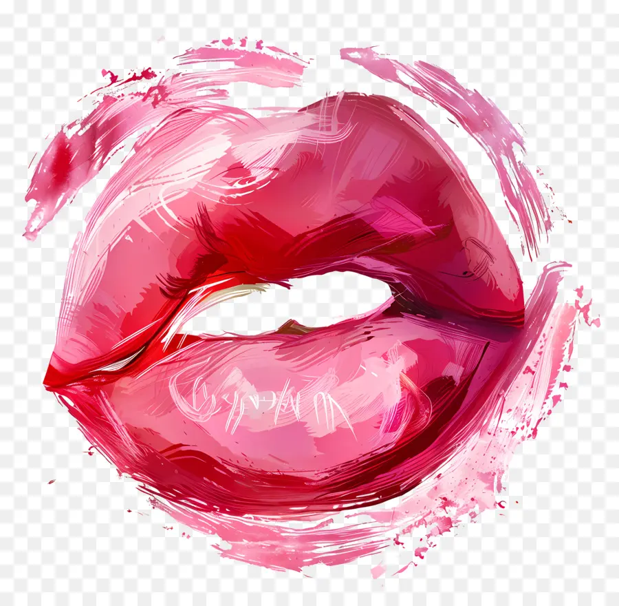 Marca De Beijo Rosa，Lábios Fazendo Beicinho PNG