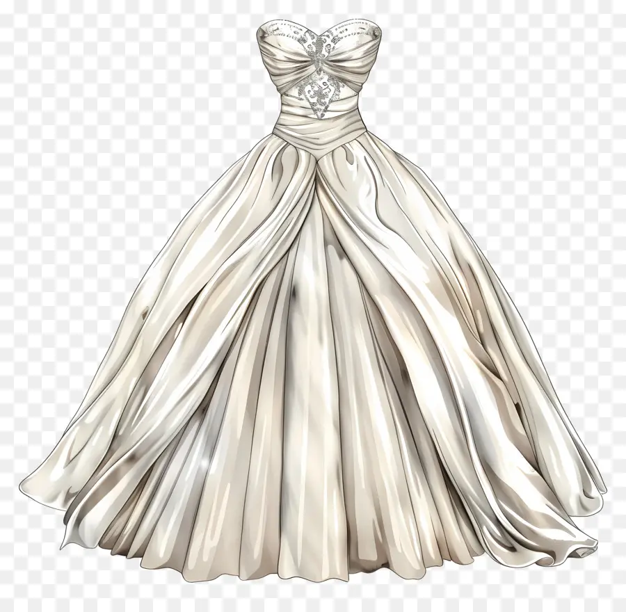 Vestido De Noiva De Decote Em Coração，Vestido De Casamento Branco PNG