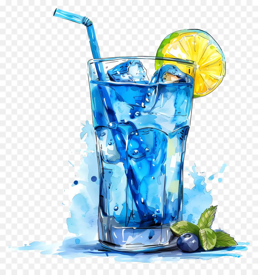 Azul Cocktail，água Azul PNG