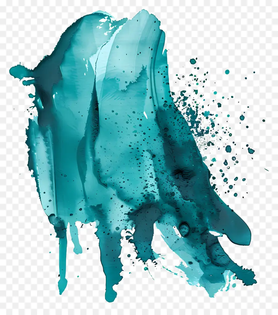 Splash Em Aquarela Em Azul Petróleo，A Arte Abstrata PNG