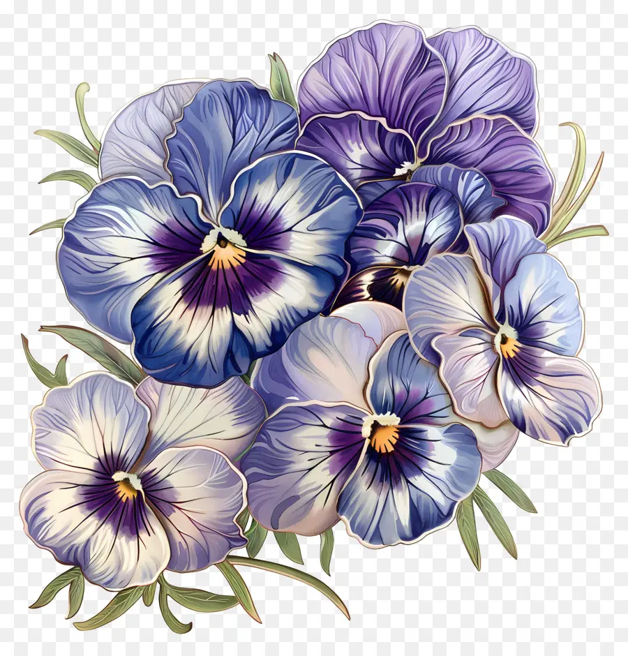 Flores De Pansies，Amores Perfeitos PNG