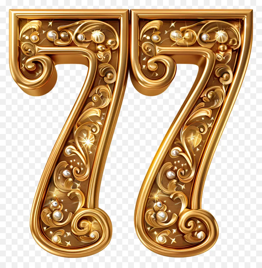 Número 77，Ouro Carta PNG