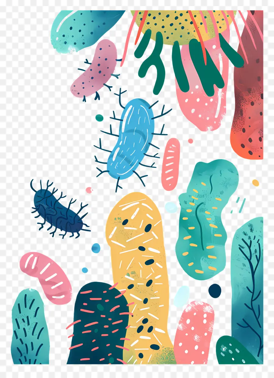 Bactérias，Microorganismos PNG