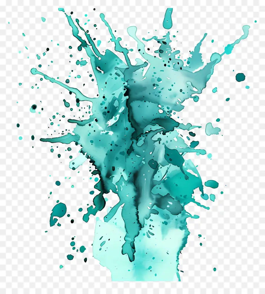 Splash Em Aquarela Em Azul Petróleo，A Arte Abstrata PNG