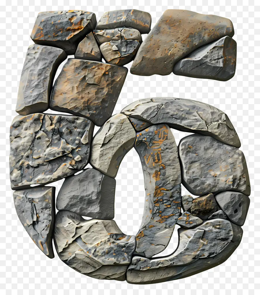 Número 6，Numeral De Pedra PNG