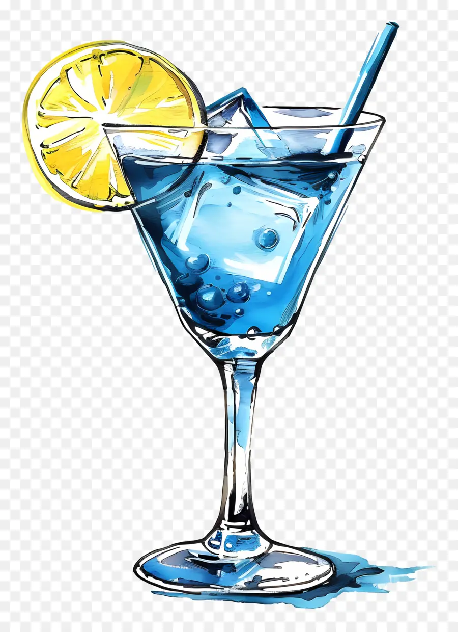 Azul Cocktail，Vidro Azul De Martini PNG