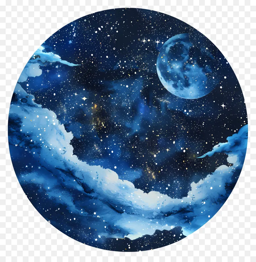 Noite De Céu，Lua Cheia PNG