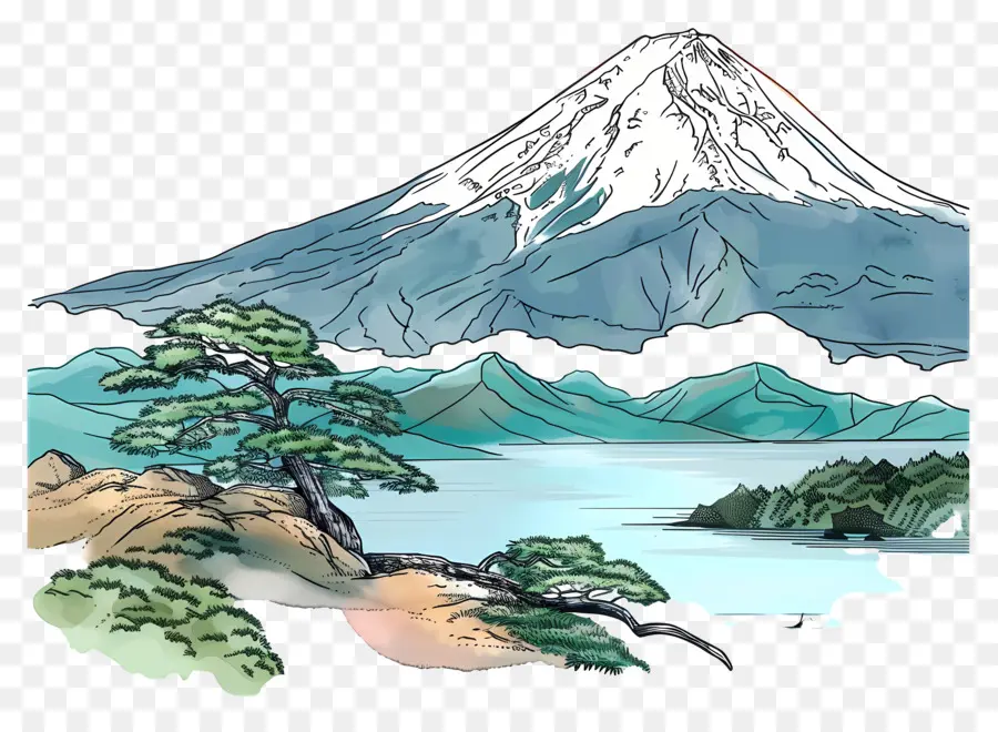 Fuji A Montanha，Paisagem De Montanha PNG
