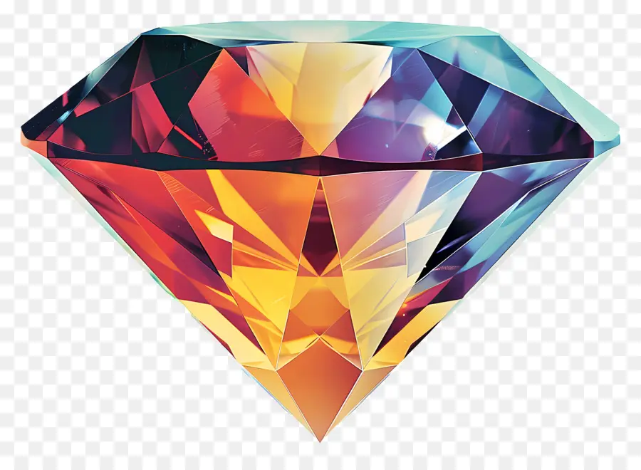 Diamante，Diamante Multicolorido PNG