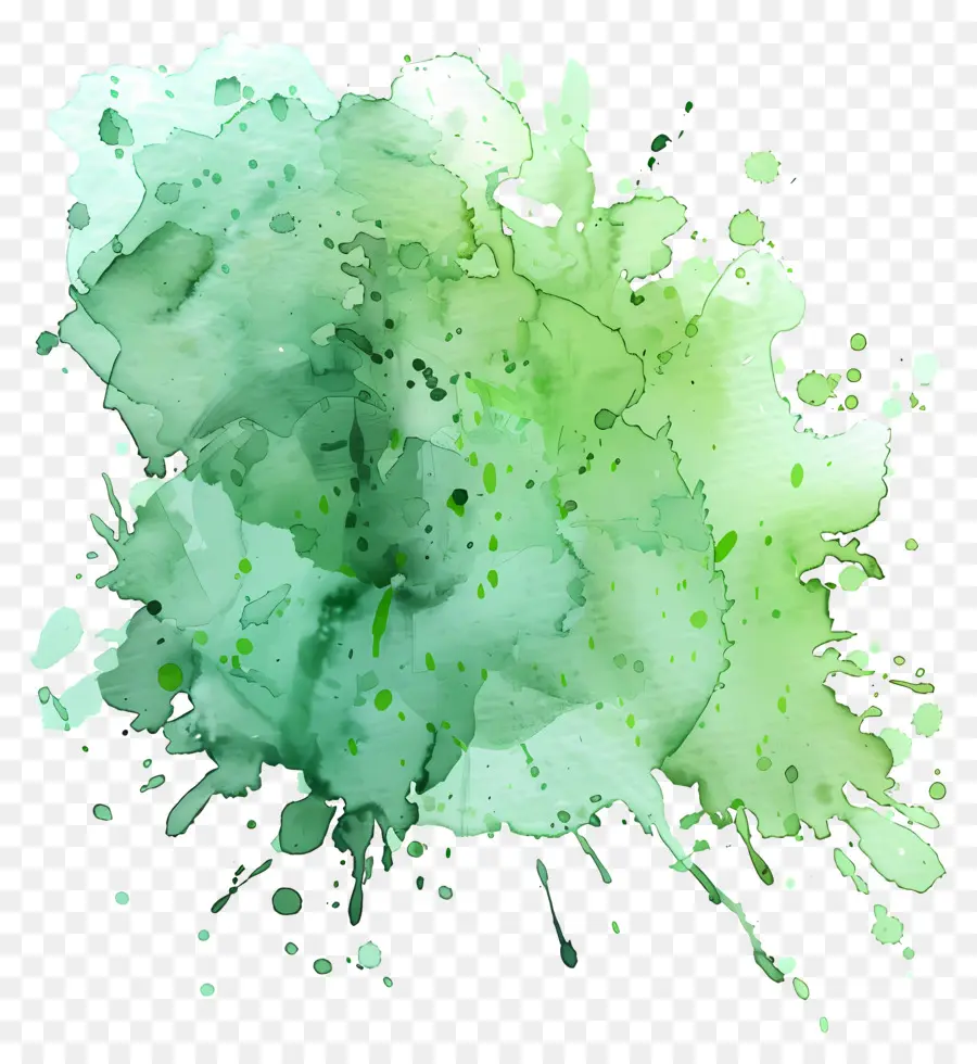 Respingo De Aquarela Verde，A Tinta Verde PNG