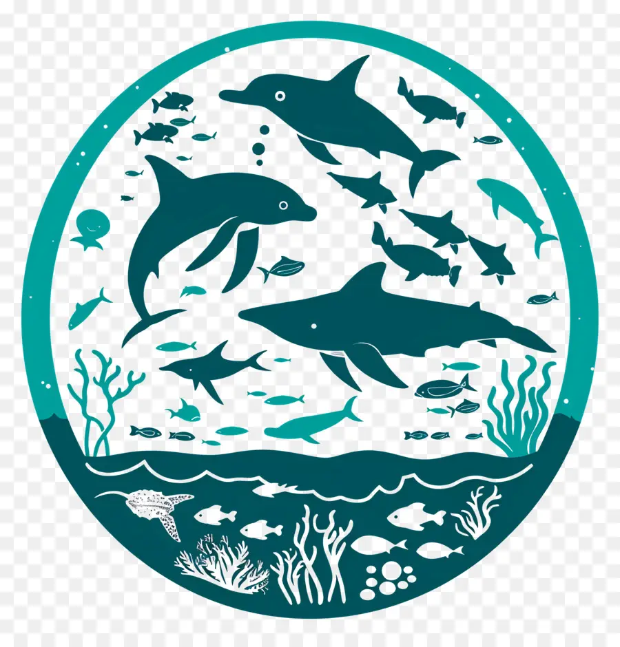 O Dia Mundial Dos Oceanos，Os Golfinhos PNG