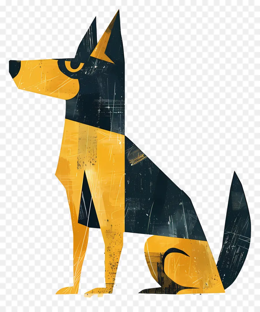 Ouro Cão，Cachorro Preto E Amarelo PNG