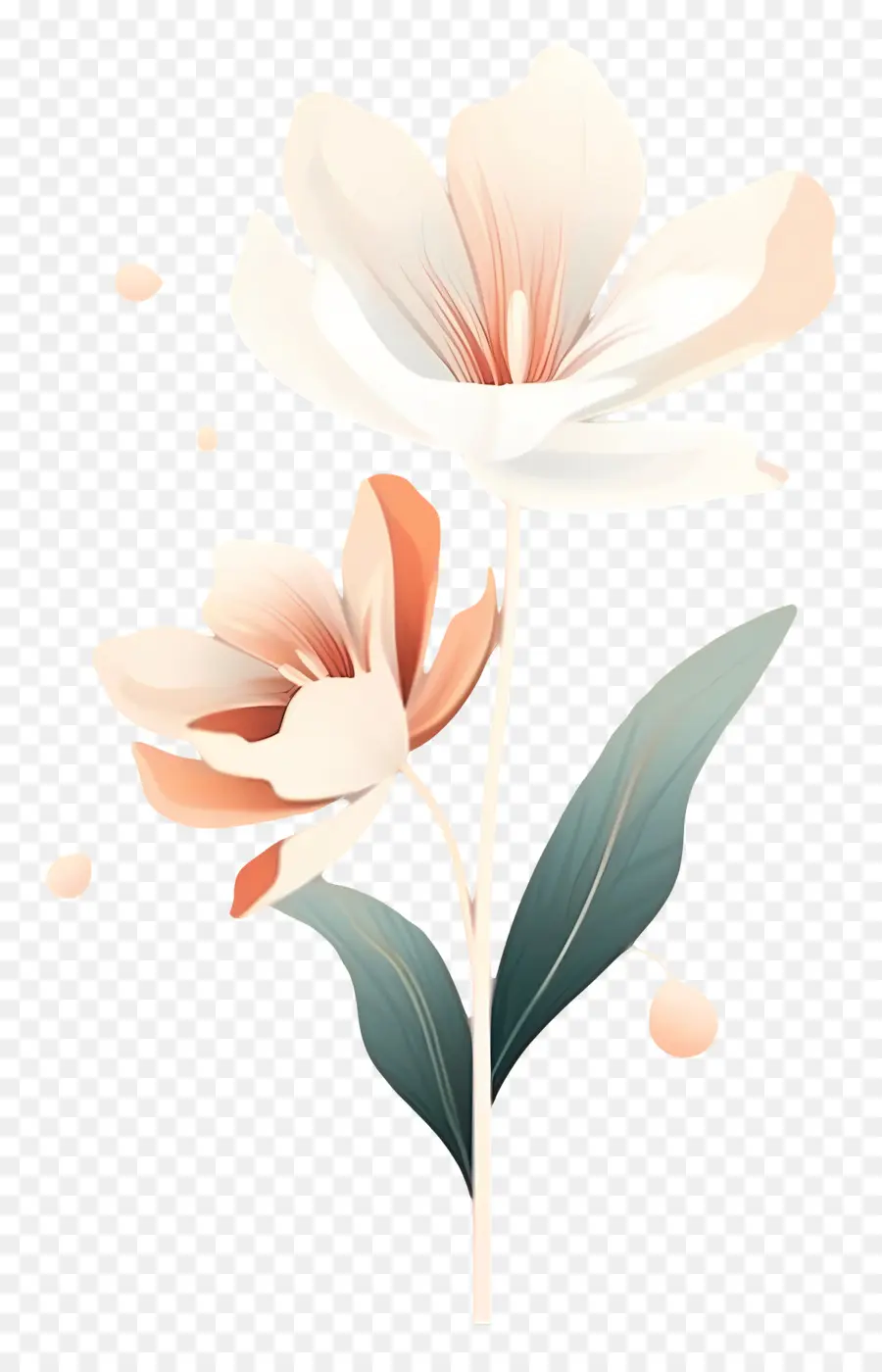 Romântico Flor，Flores Brancas PNG
