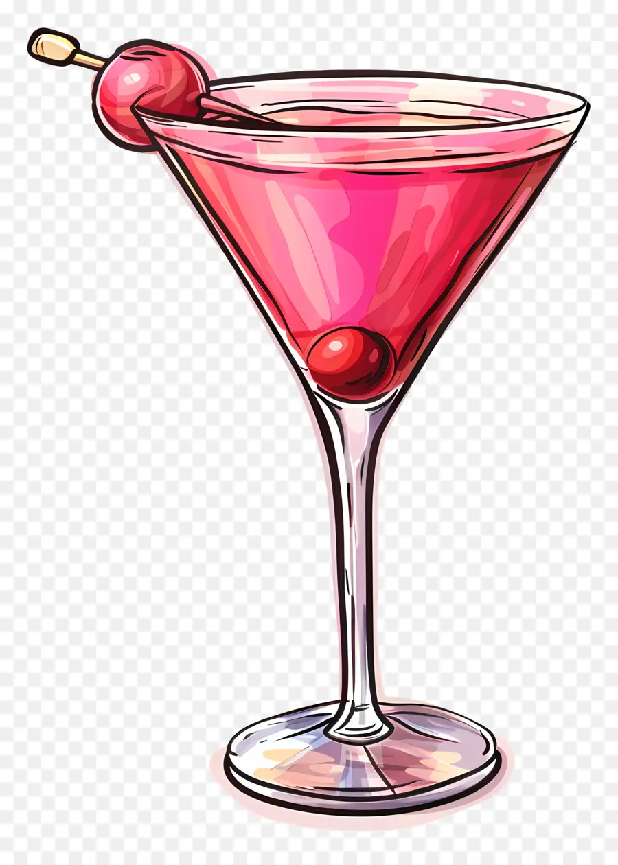 Cor De Rosa Cocktail，Cereja PNG