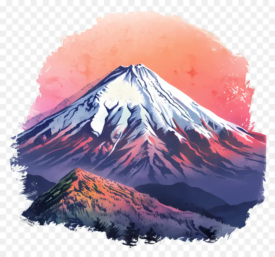 Fuji A Montanha，Pôr Do Sol PNG