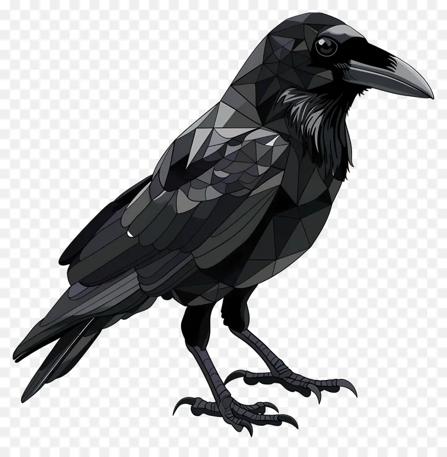 Crow，Lowpoly PNG