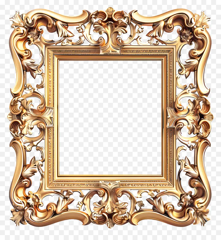 Quadro De Madeira Dourado，Fotografia Em Preto E Branco Emoldurado Em Ouro PNG