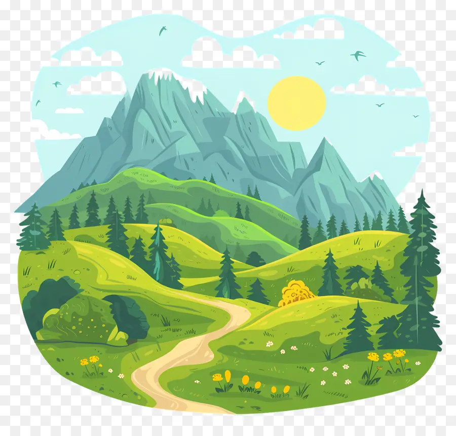 Clipart Do Vale，Paisagem Montanhosa PNG