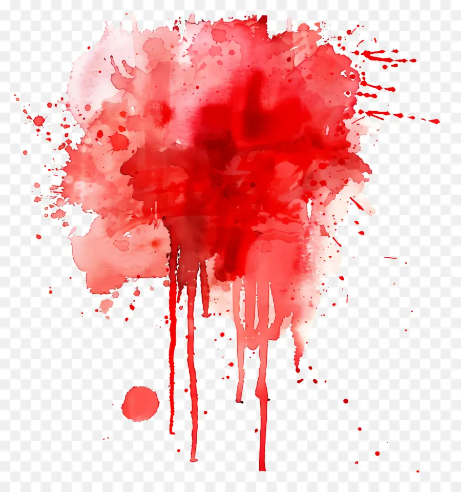 Respingo De Aquarela Vermelha，Vermelho Paint Splatter PNG