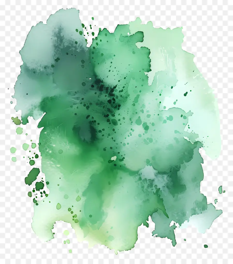 Respingo De Aquarela Verde，Verde Aquarela PNG