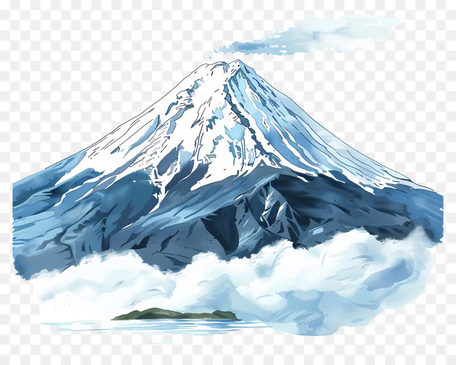 Fuji A Montanha，Montanha Pintura PNG