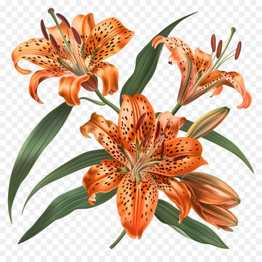 Tiger Lily，Lírio Laranja PNG