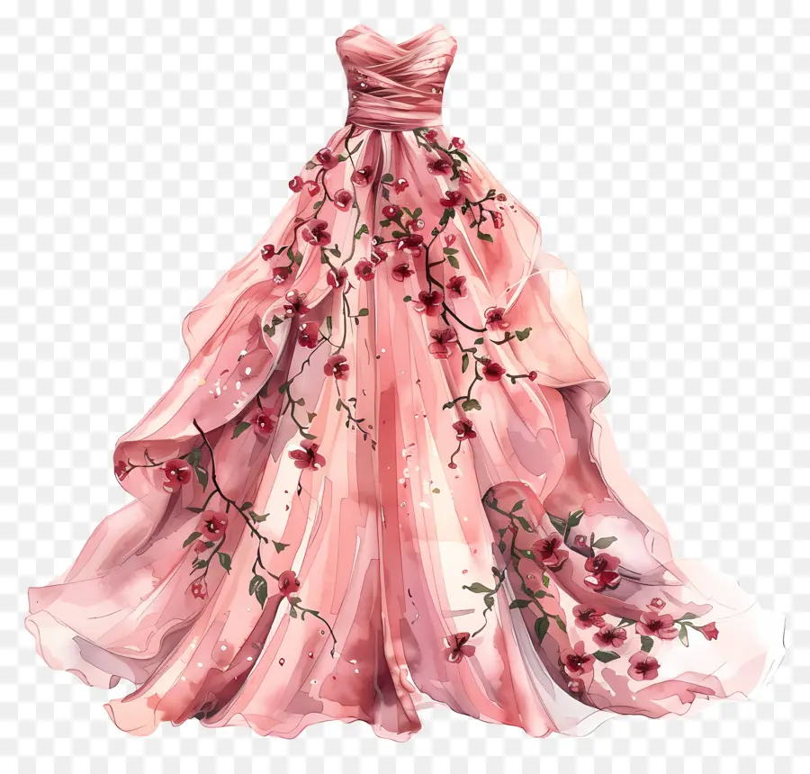 Cor De Rosa Vestido De Noiva，Vestido De Noiva Rosa PNG