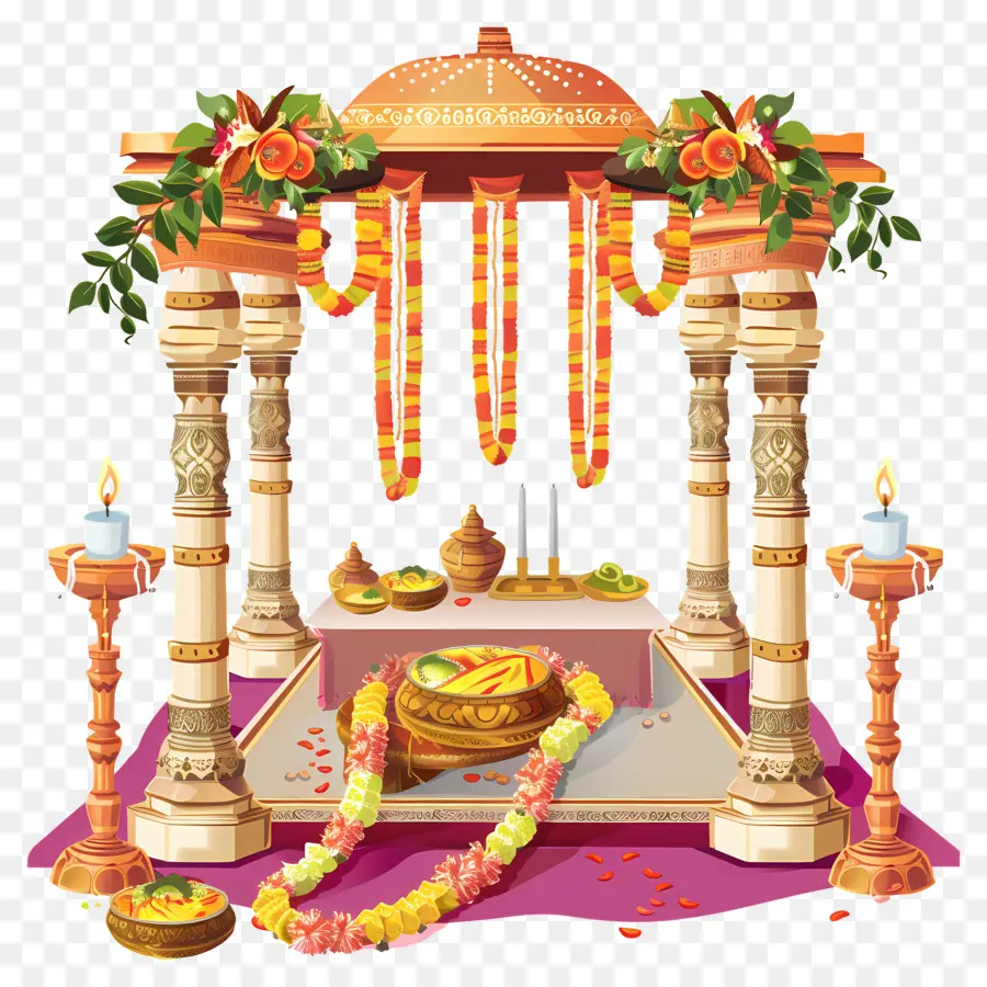 Casamento Hindu，Templo PNG