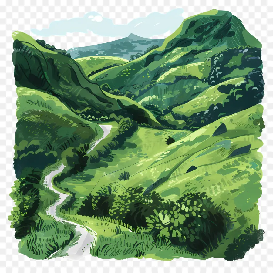 Valley Clipart，Paisagem Rural PNG