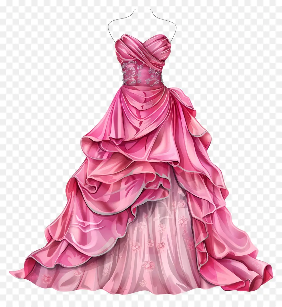 Cor De Rosa Vestido De Noiva，Vestido Rosa PNG